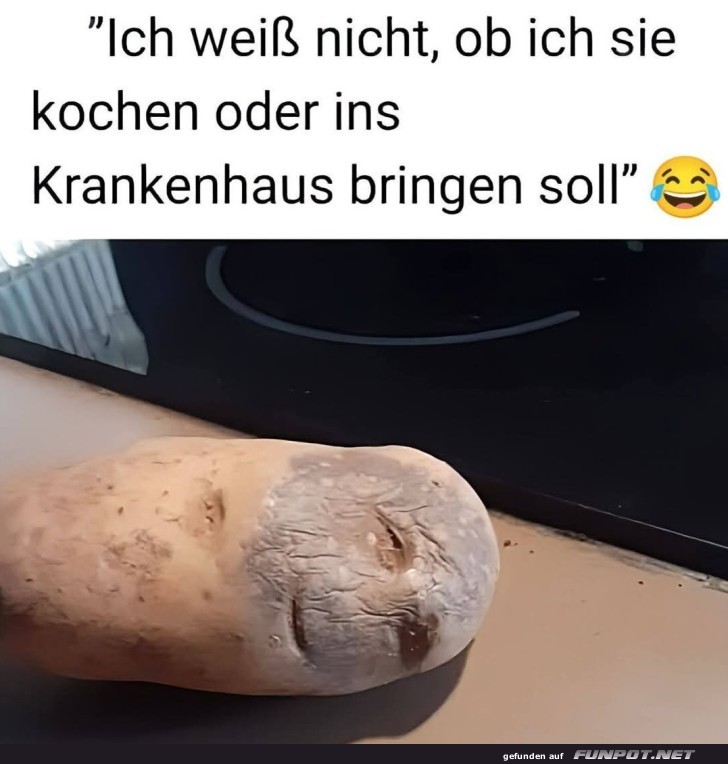 Lustige Kartoffel mit Gesichtsausdruck