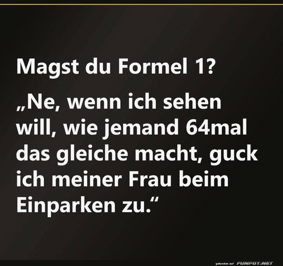 Lustiger Vergleich mit Formel 1