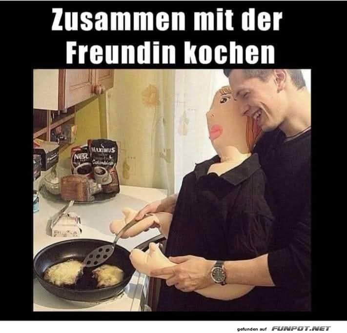 Lustiges Kochen mit einer besonderen Freundin