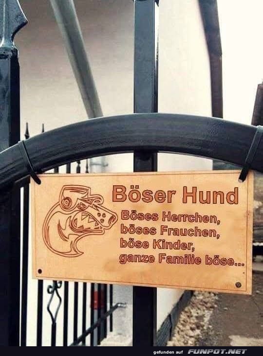 Warnschild: Bser Hund