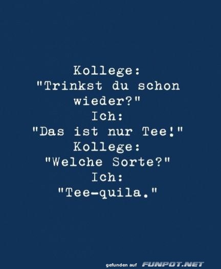 Humorvoller Dialog ber Tee und Tequila