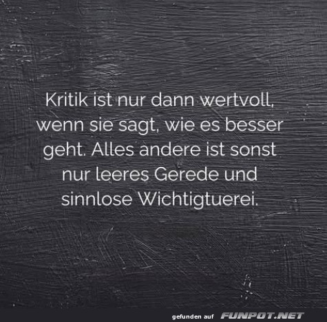 Wertvolle Kritik Wertvolle Kritik