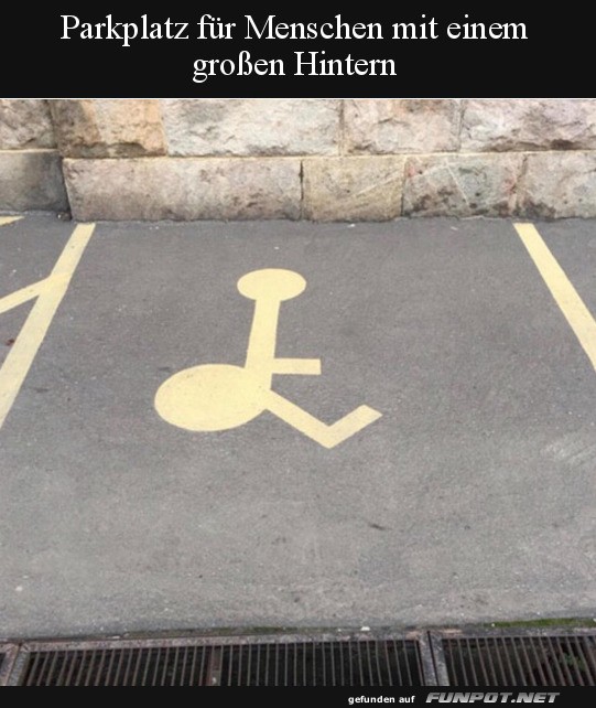 Humorvolle Parkplatzmarkierung