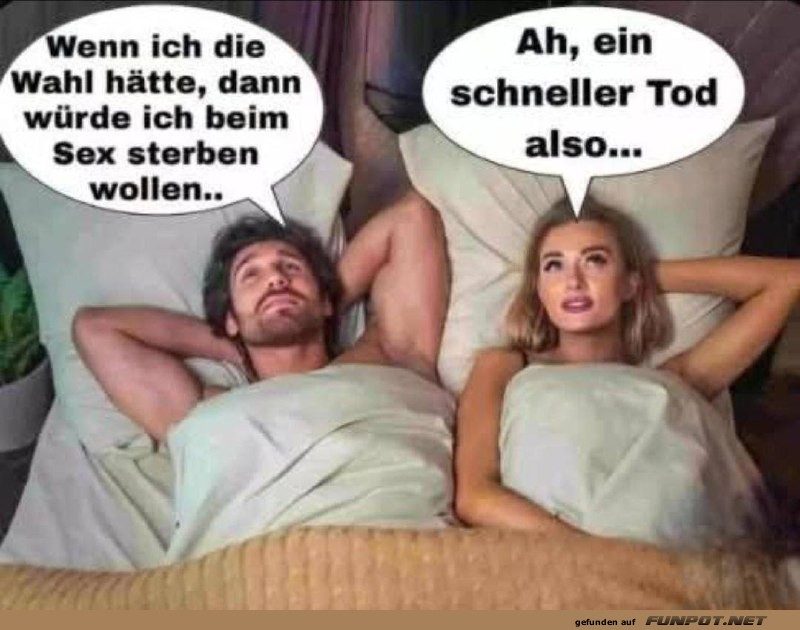 Schlagfertiger Paar-Dialog im Bett