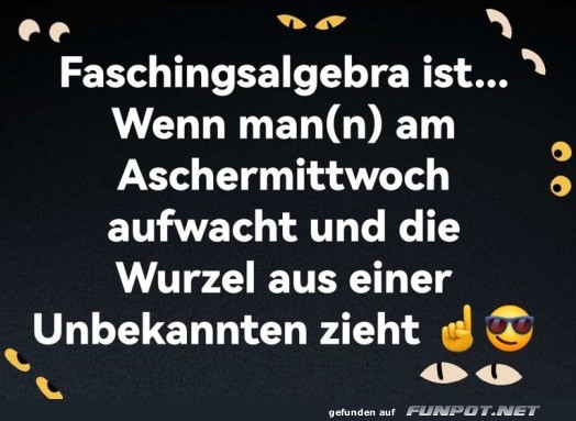 Faschingsalgebra: Humor nach Aschermittwoch