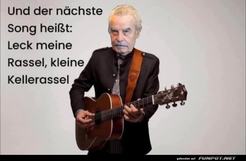 Komischer Songtitel mit Gitarre