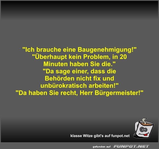 Baugenhmigung und Brokratie Humor