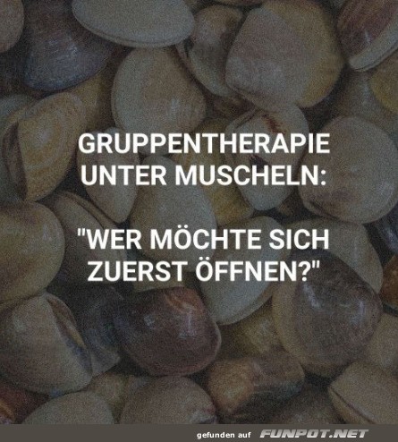 Humorvolle Gruppentherapie der Muscheln