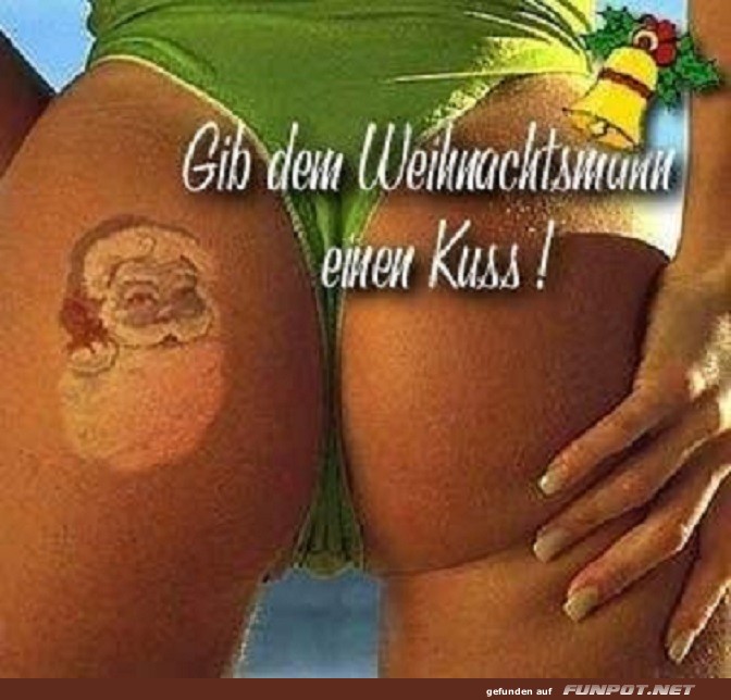 Gib dem Weihnachtsmann einen Kuss!