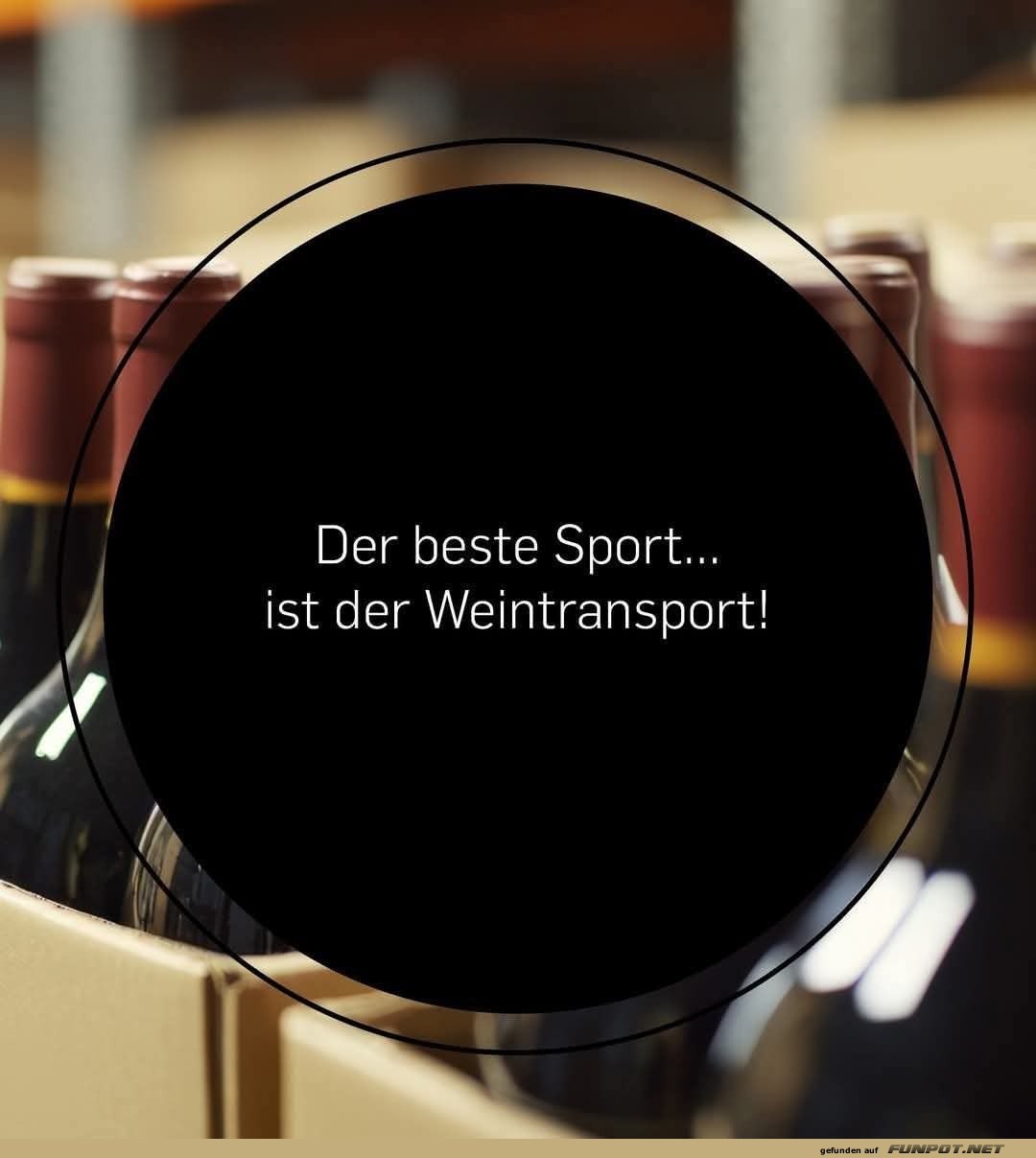 Weintransport und Humor vereint