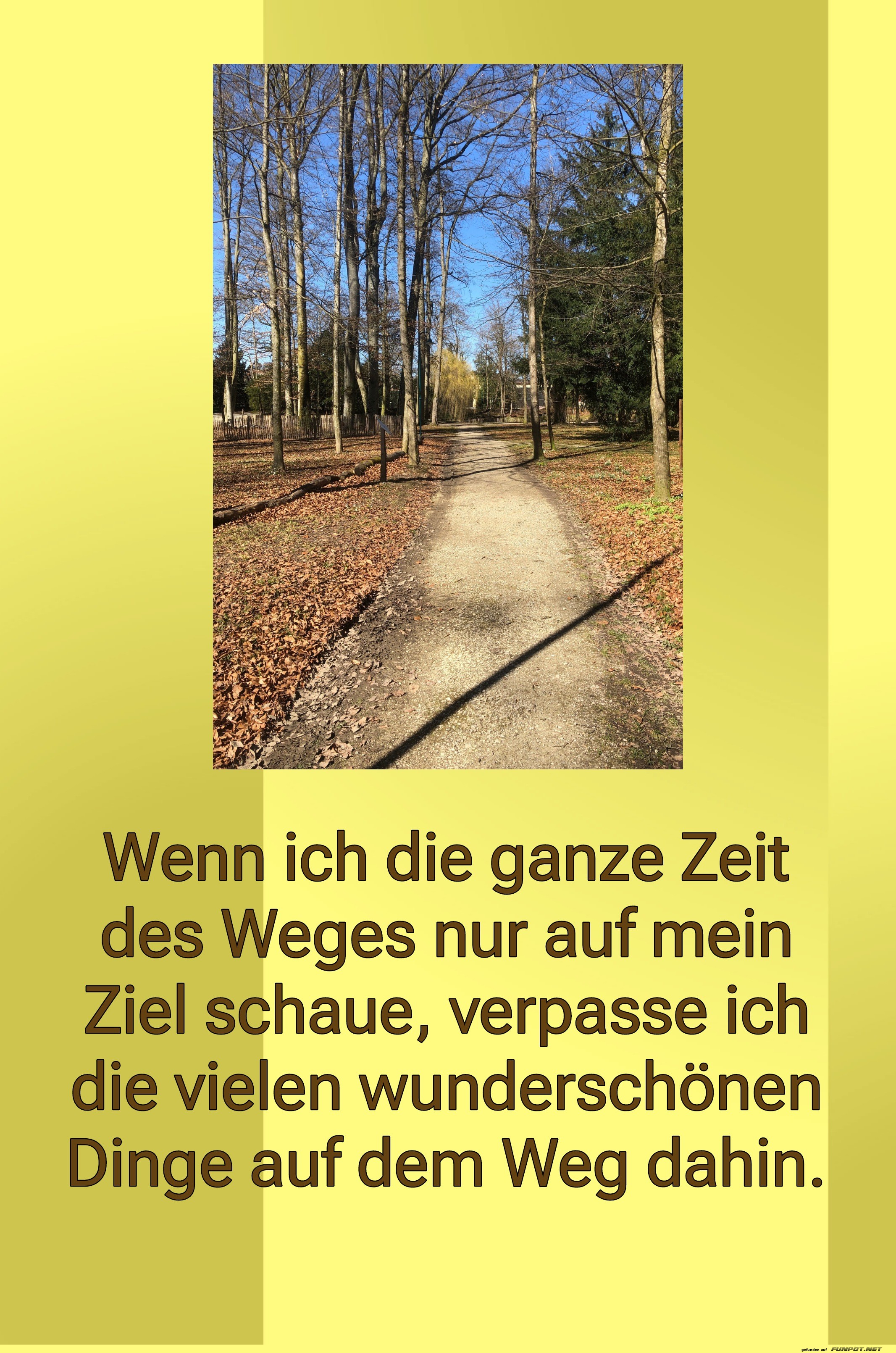 Naturspaziergang und der Weg zum Ziel