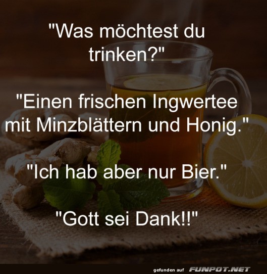 Ein humorvolles Gesprch ber Getrnke