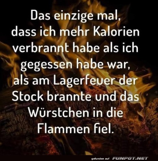 Kalorien und Lagerfeuer: Ein lustiger Moment