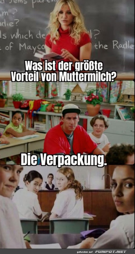 Lustiger Klassenzimmer-Witz ber Muttermilch