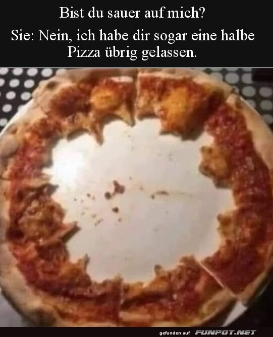 Humorvolle Pizza-Enttuschung