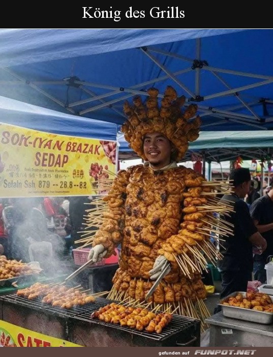 Kreativer BBQ-Meister auf Street Food Festival