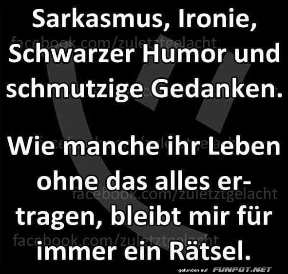 Sarkasmus, Ironie und schwarzer Humor