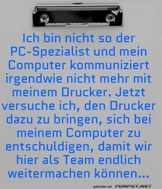 Computer und Drucker im Streit