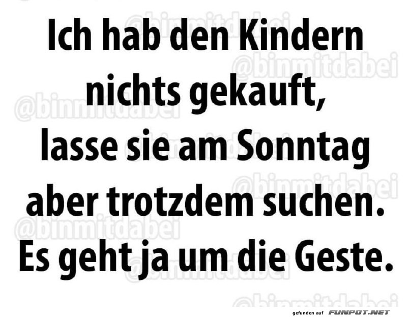 Humorvoller Sonntagsspruch zu Kinderbeschenken