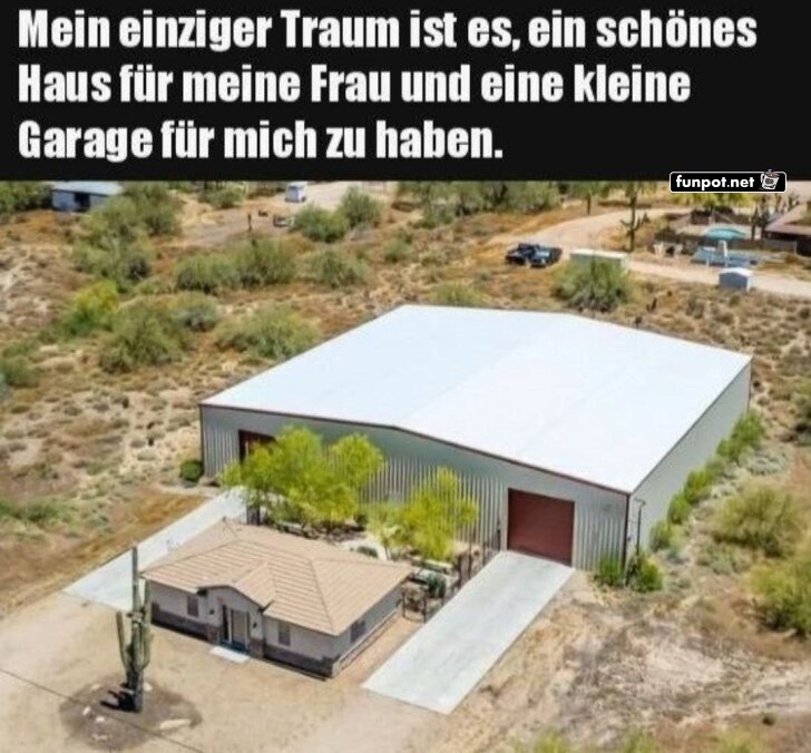 Witziges Bild Traumhaus Mit Kleiner Garage FUNPOT witziges-bild-traumhaus-mit-kleiner-garage-funpot