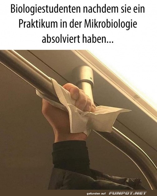 Biologiestudenten nach Mikrobiologie-Praktikum Biologiestudenten nach Mikrobiologie-Praktikum