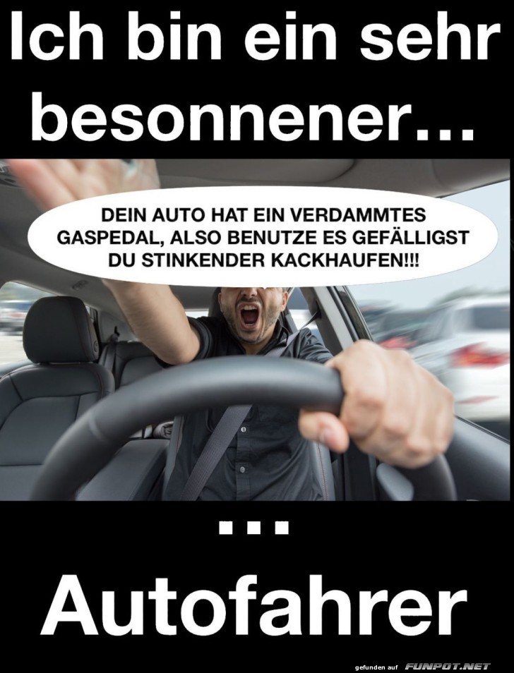 Ruhiger Autofahrer im Straßenverkehr Ruhiger Autofahrer im Straßenverkehr