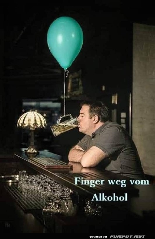 Lustiges Bild mit Bier und Luftballon Lustiges Bild mit Bier und Luftballon