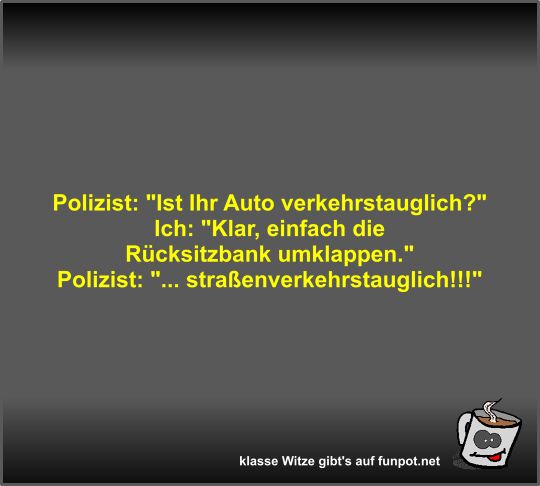 Polizist: Ist Ihr Auto verkehrstauglich? Polizist: Ist Ihr Auto verkehrstauglich?