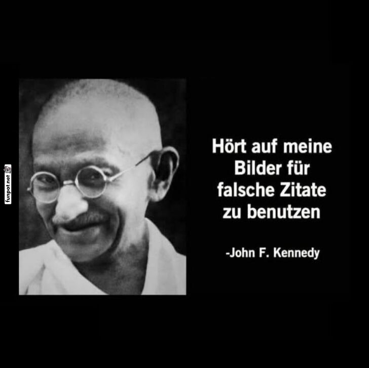 Satirisches Gandhi-Bild mit falschem Zitat Satirisches Gandhi-Bild mit falschem Zitat