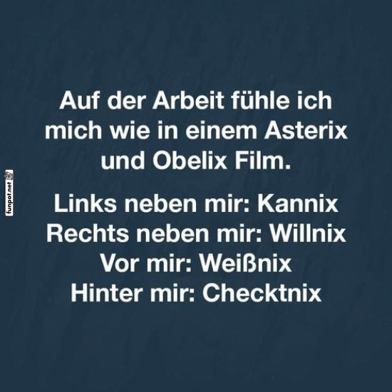 Arbeitssituation wie im Asterix und Obelix Film Arbeitssituation wie im Asterix und Obelix Film