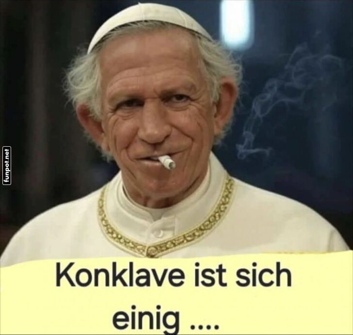 Parodie auf Papst mit Zigarette Parodie auf Papst mit Zigarette