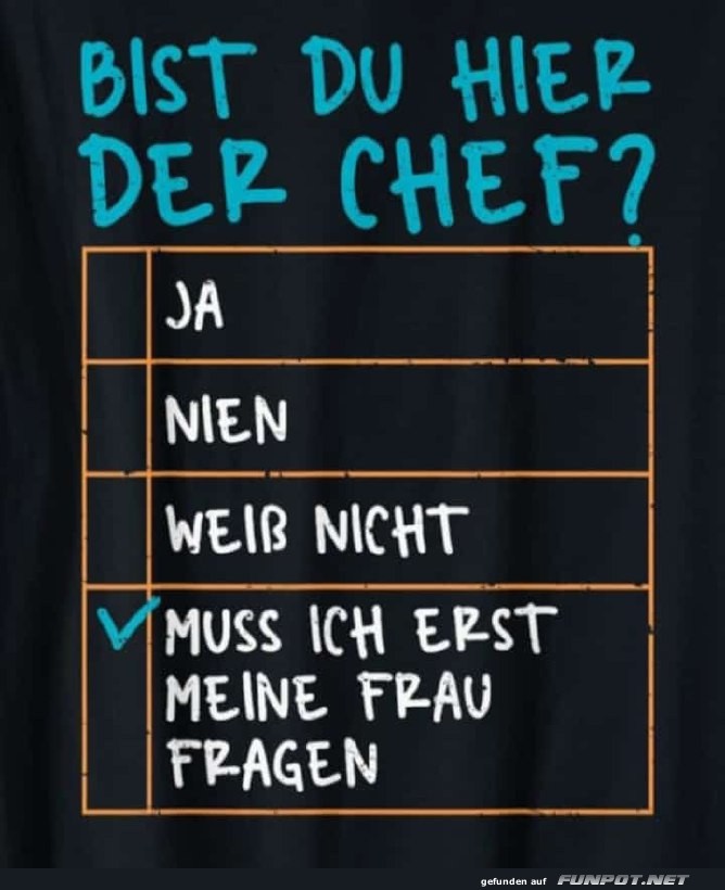 Lustiges T-Shirt-Design: Chef oder nicht? Lustiges T-Shirt-Design: Chef oder nicht?