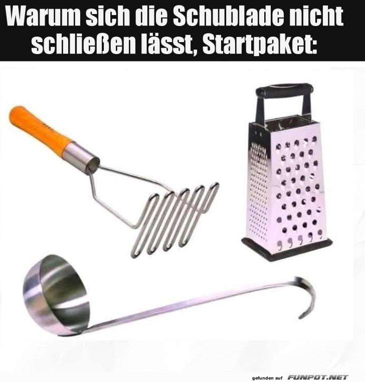Unordnung in der Küchenschublade Unordnung in der Küchenschublade