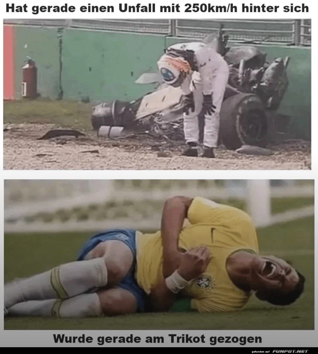 Unfall bei 250 km/h vs. gezogenes Trikot Unfall bei 250 km/h vs. gezogenes Trikot