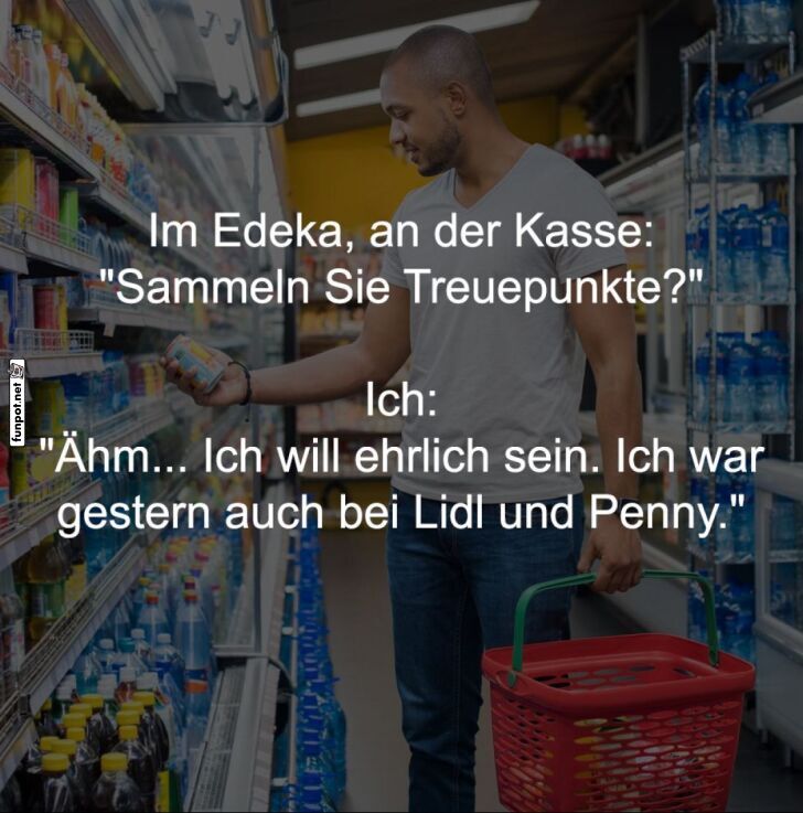 Ehrliche Antwort an der Supermarktkasse Ehrliche Antwort an der Supermarktkasse