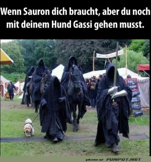 Sauron wartet, aber der Hund muss Gassi Sauron wartet, aber der Hund muss Gassi
