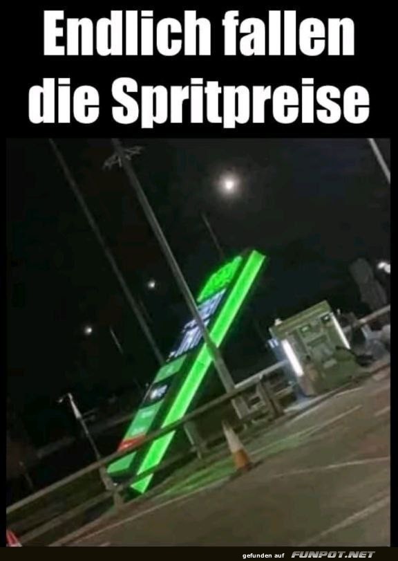 Spritpreise fallen wortwörtlich Spritpreise fallen wortwörtlich