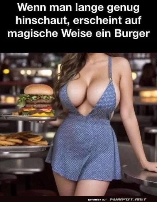 Optische Täuschung mit Burger Optische Täuschung mit Burger