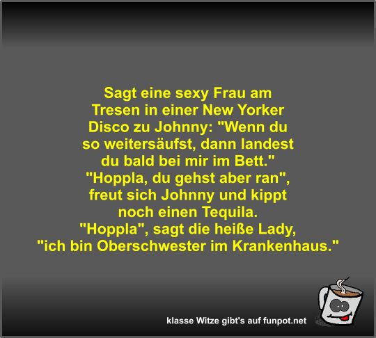 Sagt eine sexy Frau am Tresen in einer New Yorker Disco zu Sagt eine sexy Frau am Tresen in einer New Yorker Disco zu