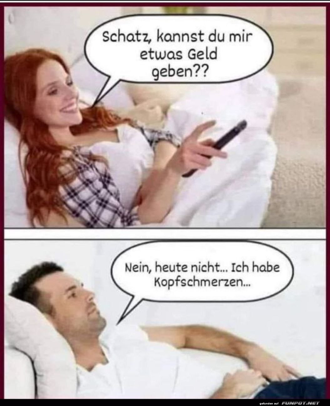 Humorvolle Diskussion über Geld und Ausreden Humorvolle Diskussion über Geld und Ausreden