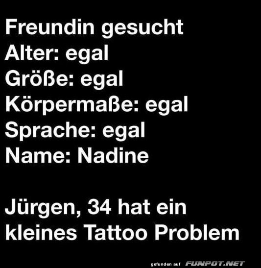 Freundin gesucht: Alle Kriterien sind egal Freundin gesucht: Alle Kriterien sind egal