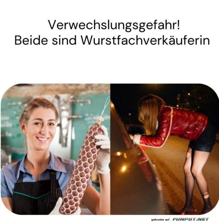 Verwechslungsgefahr: Zwei Wurstfachverkäuferinnen Verwechslungsgefahr: Zwei Wurstfachverkäuferinnen