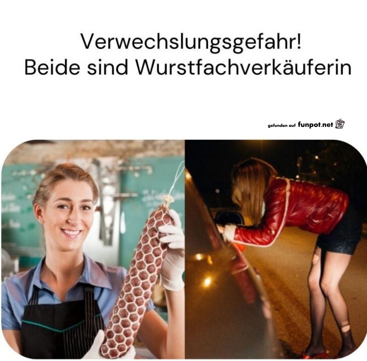 Verwechslungsgefahr: Zwei Wurstfachverkuferinnen
