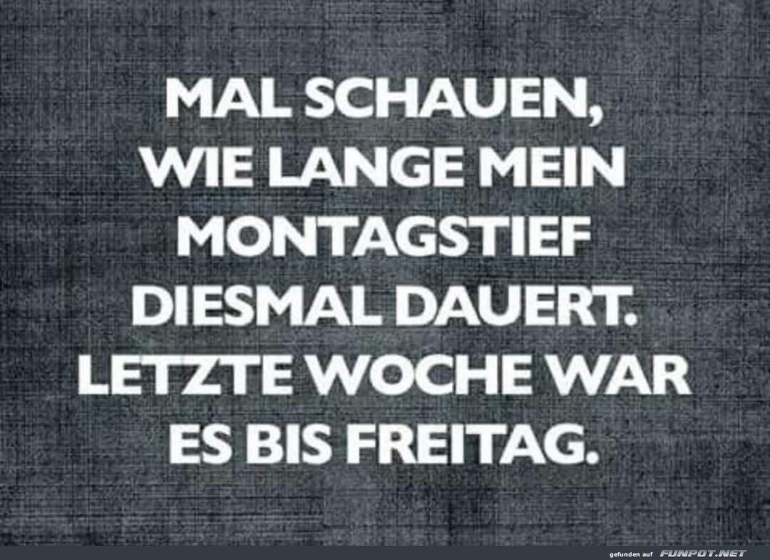 Montagsstimmung: Ein langer Wochenanfang Montagsstimmung: Ein langer Wochenanfang
