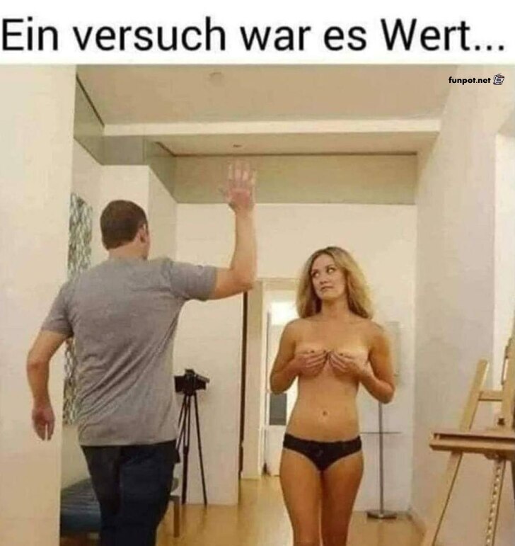 Humorvolles Missverstndnis im Atelier