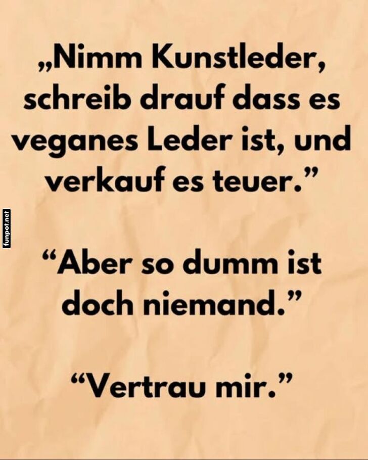 Kunstleder zu veganem Leder umetikettieren Kunstleder zu veganem Leder umetikettieren