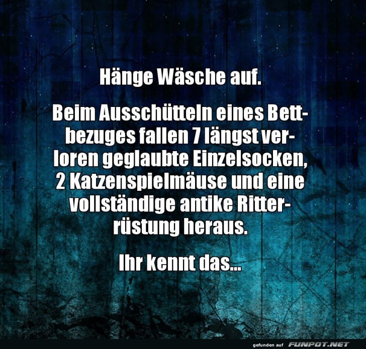 Unerwartete Funde beim Wäscheaufhängen Unerwartete Funde beim Wäscheaufhängen