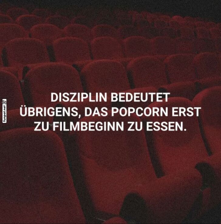 Disziplin im Kino: Popcorn erst zum Filmstart Disziplin im Kino: Popcorn erst zum Filmstart