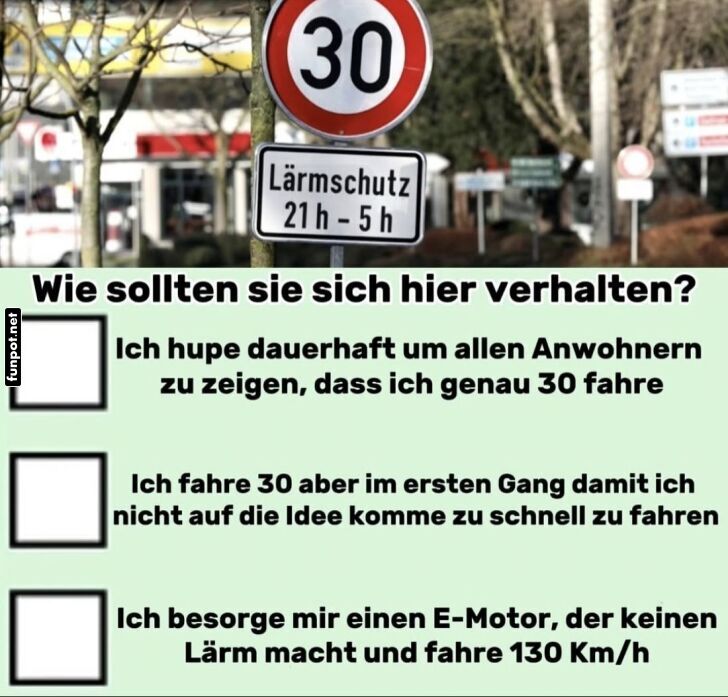 Verhalten in einer 30er-Zone Verhalten in einer 30er-Zone