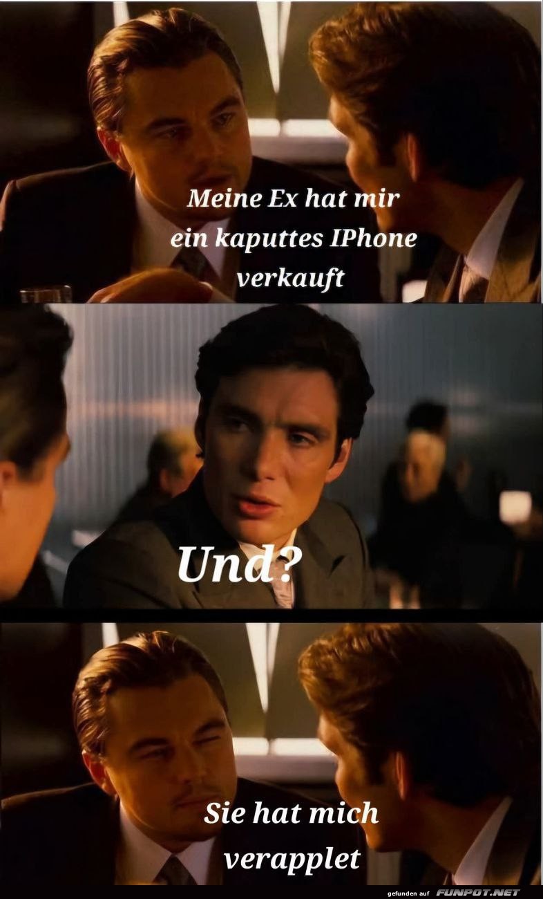 Lustiger Dialog über einen kaputten iPhone-Kauf Lustiger Dialog über einen kaputten iPhone-Kauf